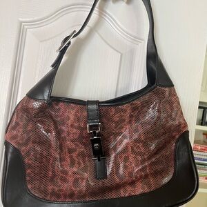 Gucci Black and Red Shoulder Bag with Gucci Dust Bag